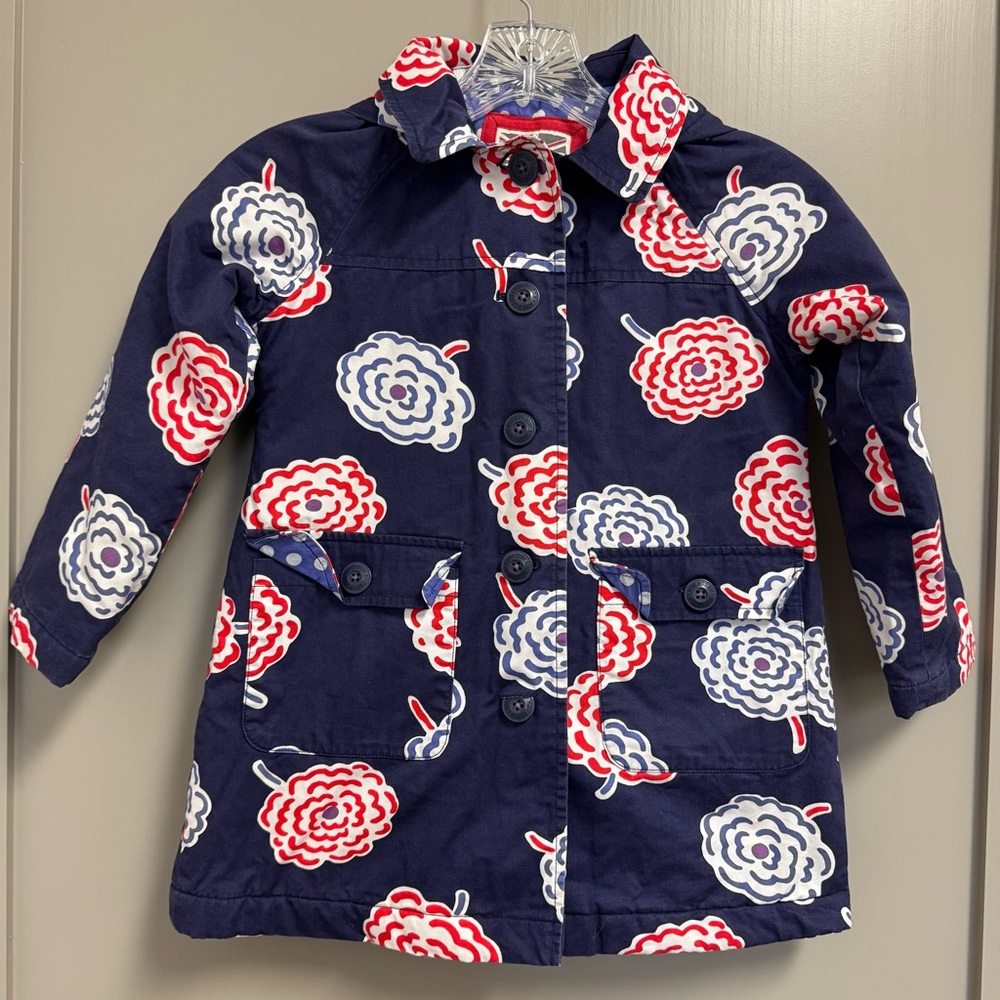 Mini Boden Hooded Jacket Coat Navy‎ Blue Size 5-6 Yr
